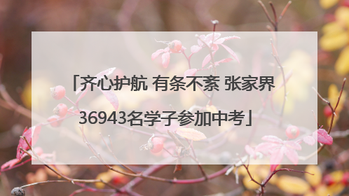 齐心护航 有条不紊 张家界36943名学子参加中考