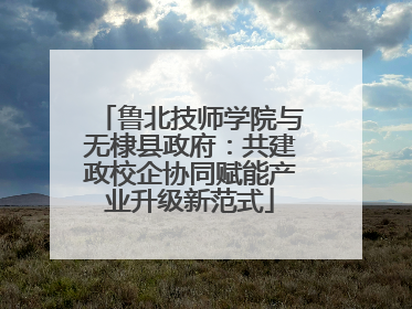 鲁北技师学院与无棣县政府：共建政校企协同赋能产业升级新范式