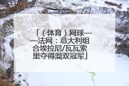 （体育）网球——法网：意大利组合埃拉尼/瓦瓦索里夺得混双冠军