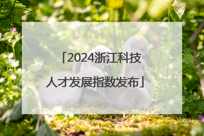 2024浙江科技人才发展指数发布