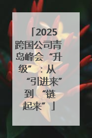 2025跨国公司青岛峰会“升级”：从 “引进来” 到 “链起来”