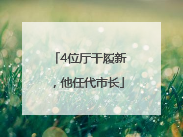 4位厅干履新，他任代市长