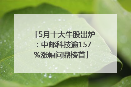 5月十大牛股出炉：中邮科技逾157%涨幅问鼎榜首